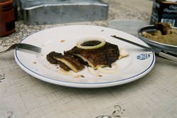 a steak of yellow boletus