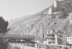 Lago Maggiore 1983 - Martigny, Burg und Holzbrücke