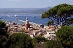 Saint Tropez, Kirchturm, Dcher, Hafen, Bucht