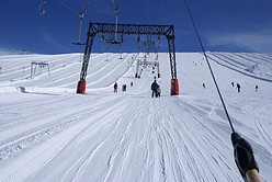 Les Deux Alpes - Ort von der Talabfahrt