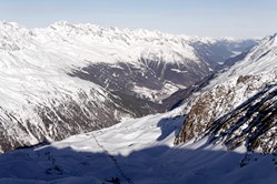 Hochgurgl, Skigebiet ber dem tztal, Blick vom Wurmkogl