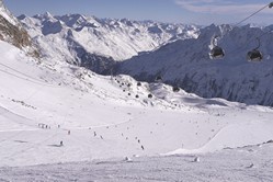 Tiefenbachferner, Abfahrt mit Panorama