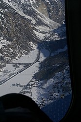 Zermatt, Monte Rosa, Blick aus dem Hubschrauber auf Tsch